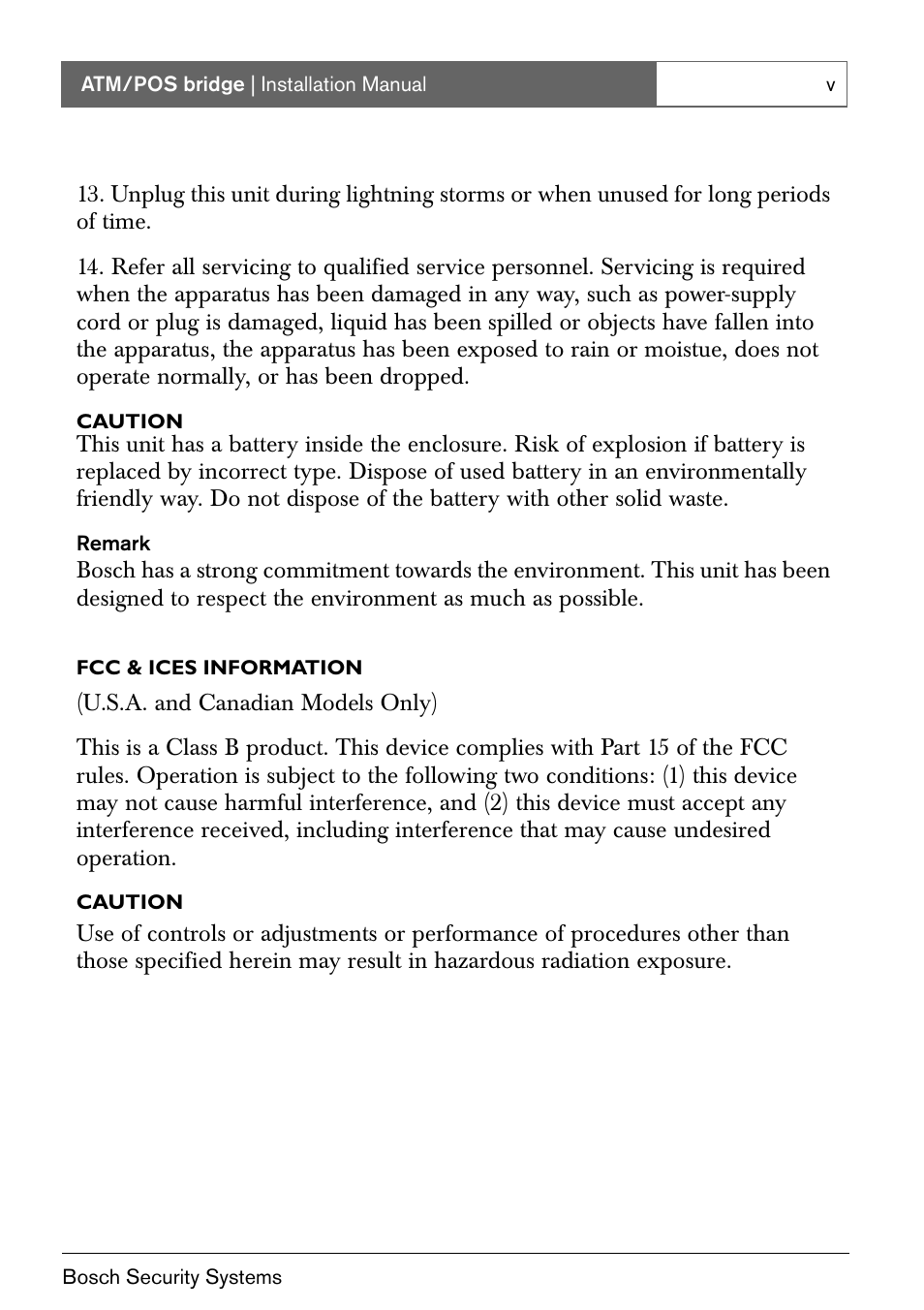 Bosch ATM/POS Bridge User Manual | Page 5 / 22