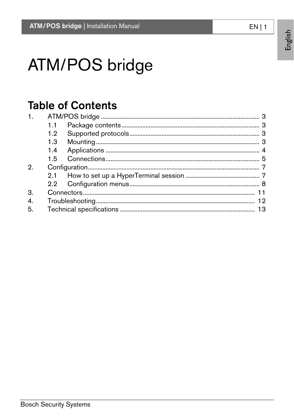 Bosch ATM/POS Bridge User Manual | Page 7 / 22
