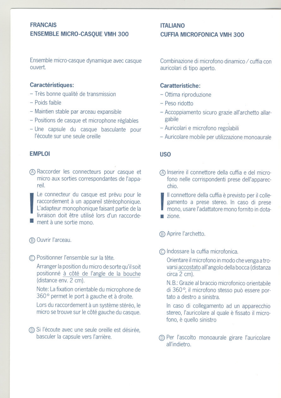 Bosch BAUERBOSCH Microphone/Headphone Combination VMH 300 User Manual | Page 4 / 8