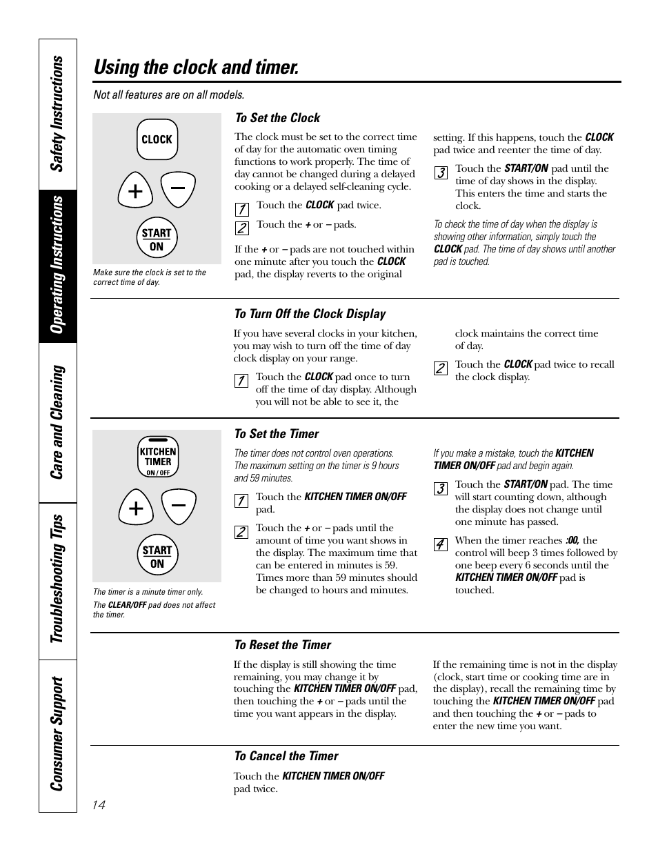 Clock and timer, Using the clock and timer | Bosch JBP80 User Manual | Page 14 / 32