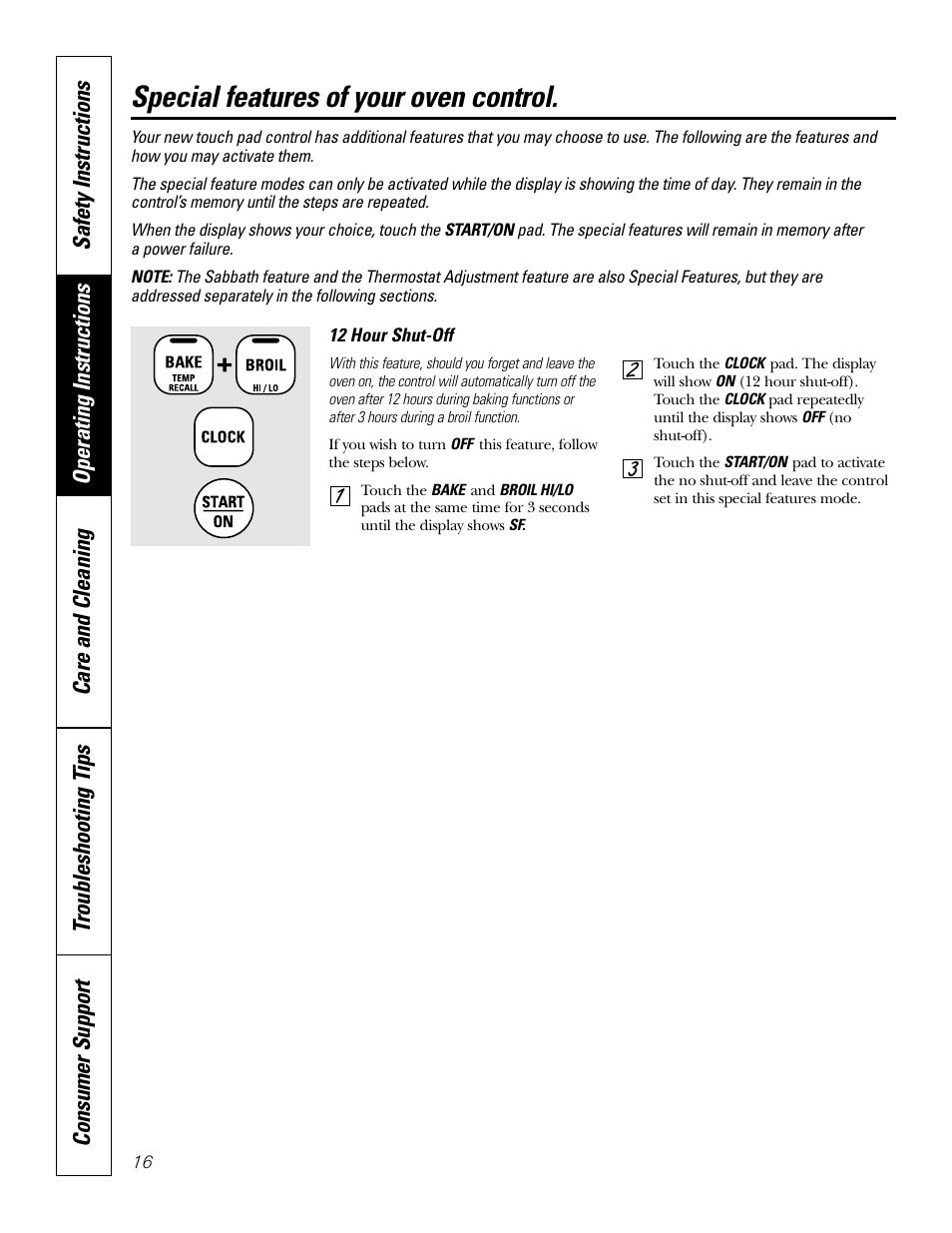 Special features, Special features of your oven control | Bosch JBP80 User Manual | Page 16 / 32