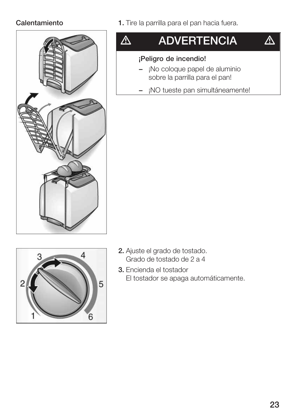 Dadvertencia d | Bosch TAT 46.. UC User Manual | Page 23 / 28