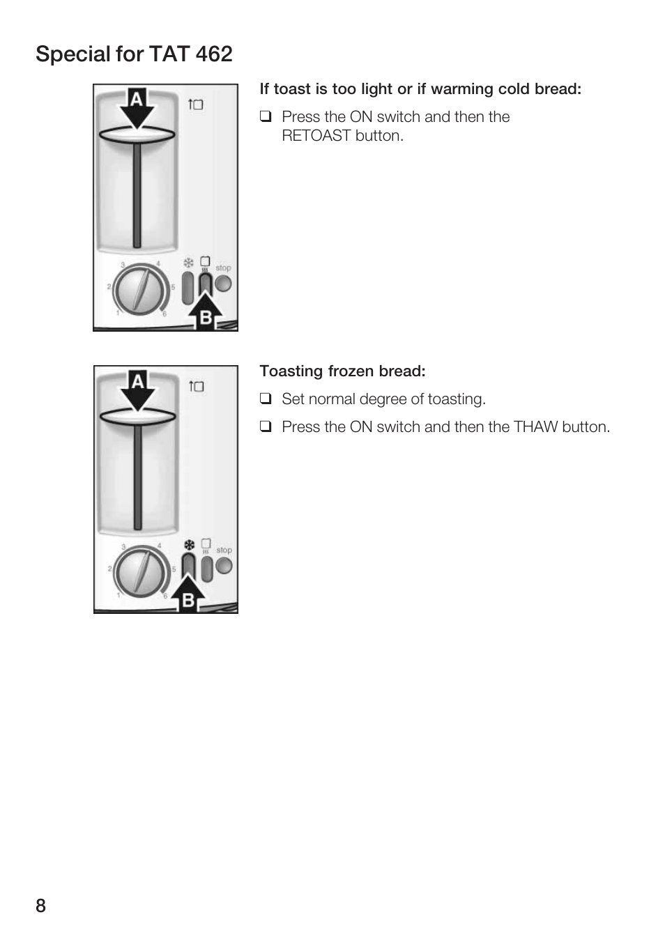 Special for tat 462 | Bosch TAT 46.. UC User Manual | Page 8 / 28