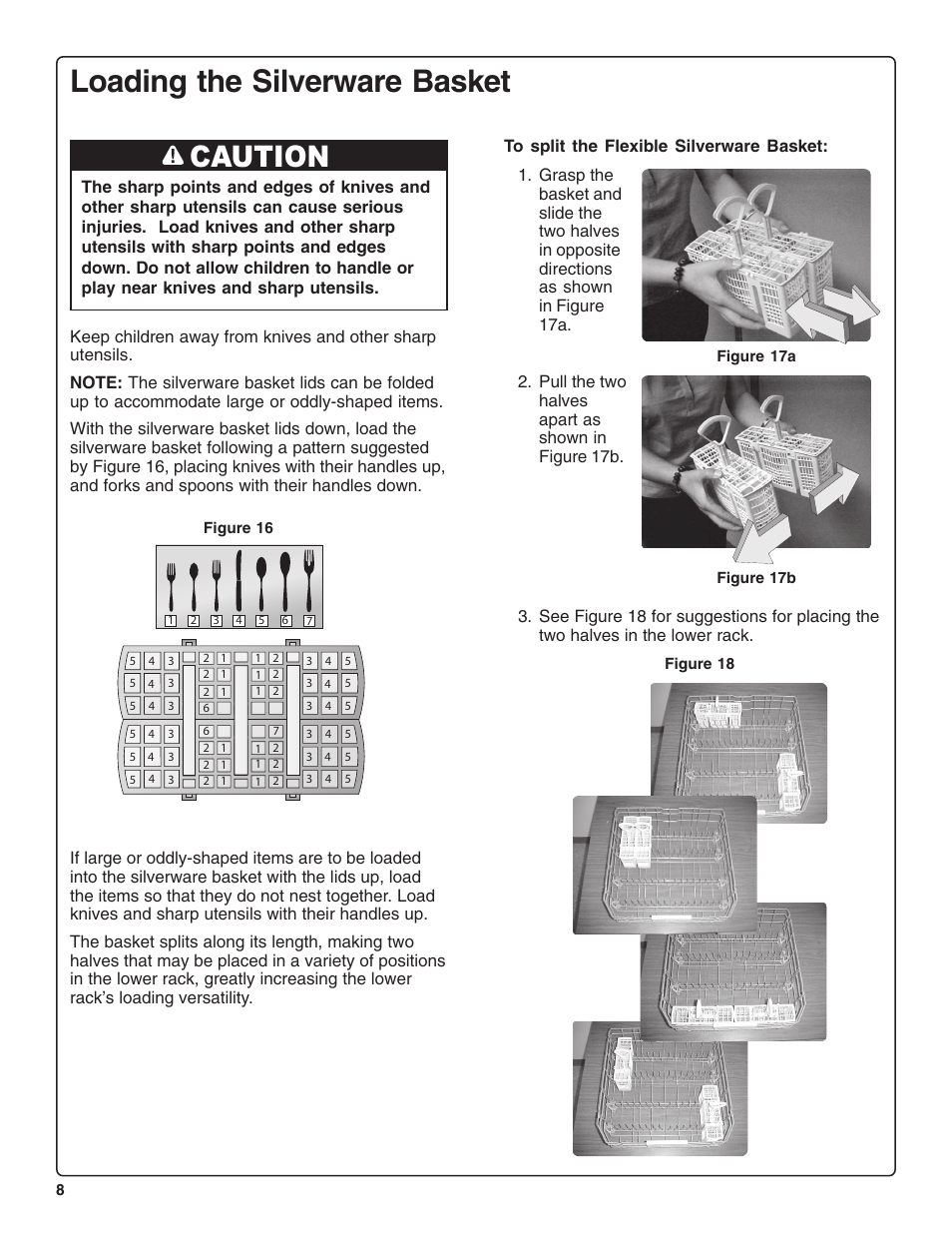 Loading the silverware basket, Caution | Bosch SHE99CO5 User Manual | Page 10 / 74