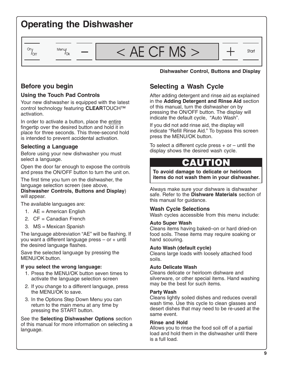 Operating the dishwasher | Bosch SHE99CO5 User Manual | Page 11 / 74