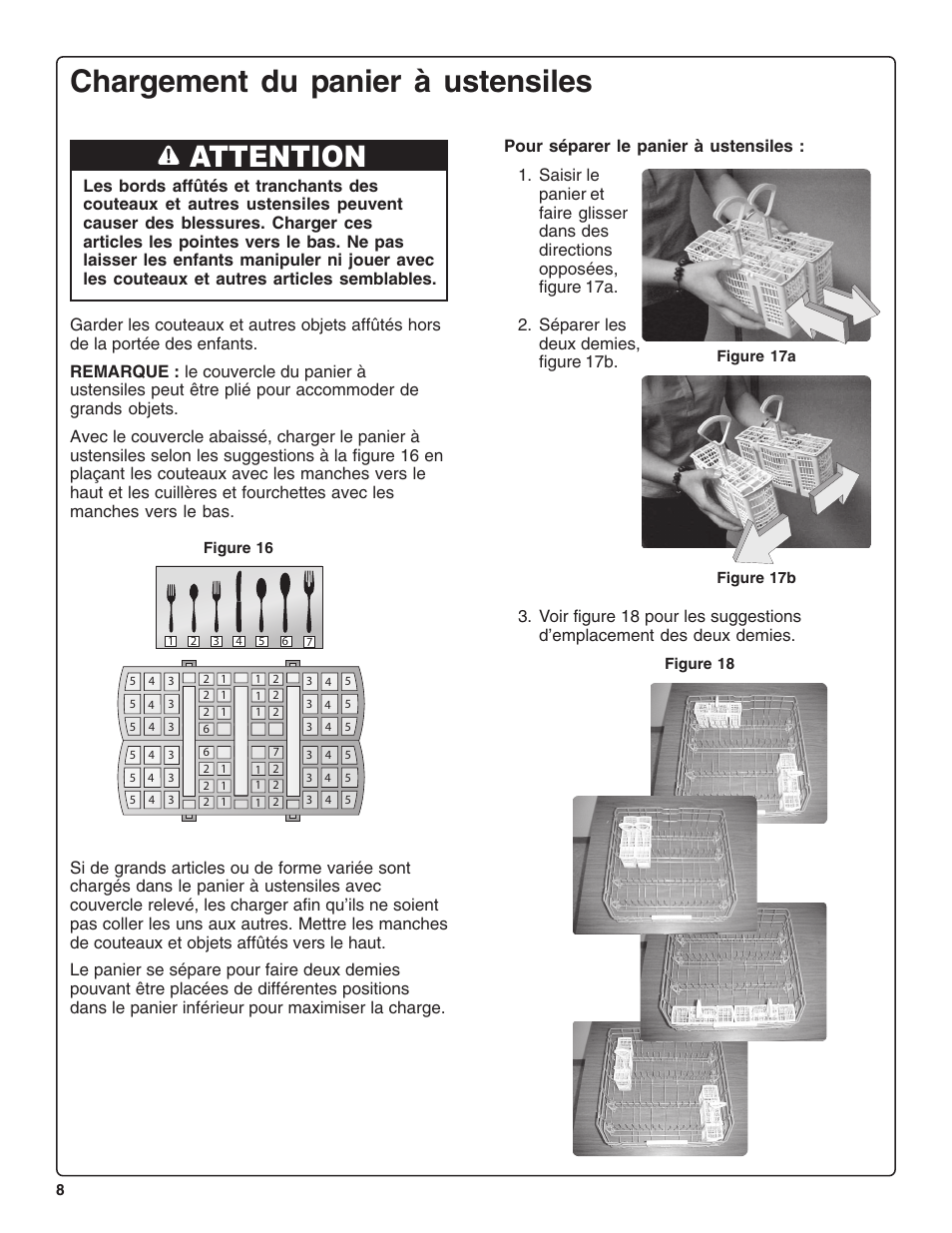 Chargement du panier à ustensiles, Attention | Bosch SHE99CO5 User Manual | Page 32 / 74