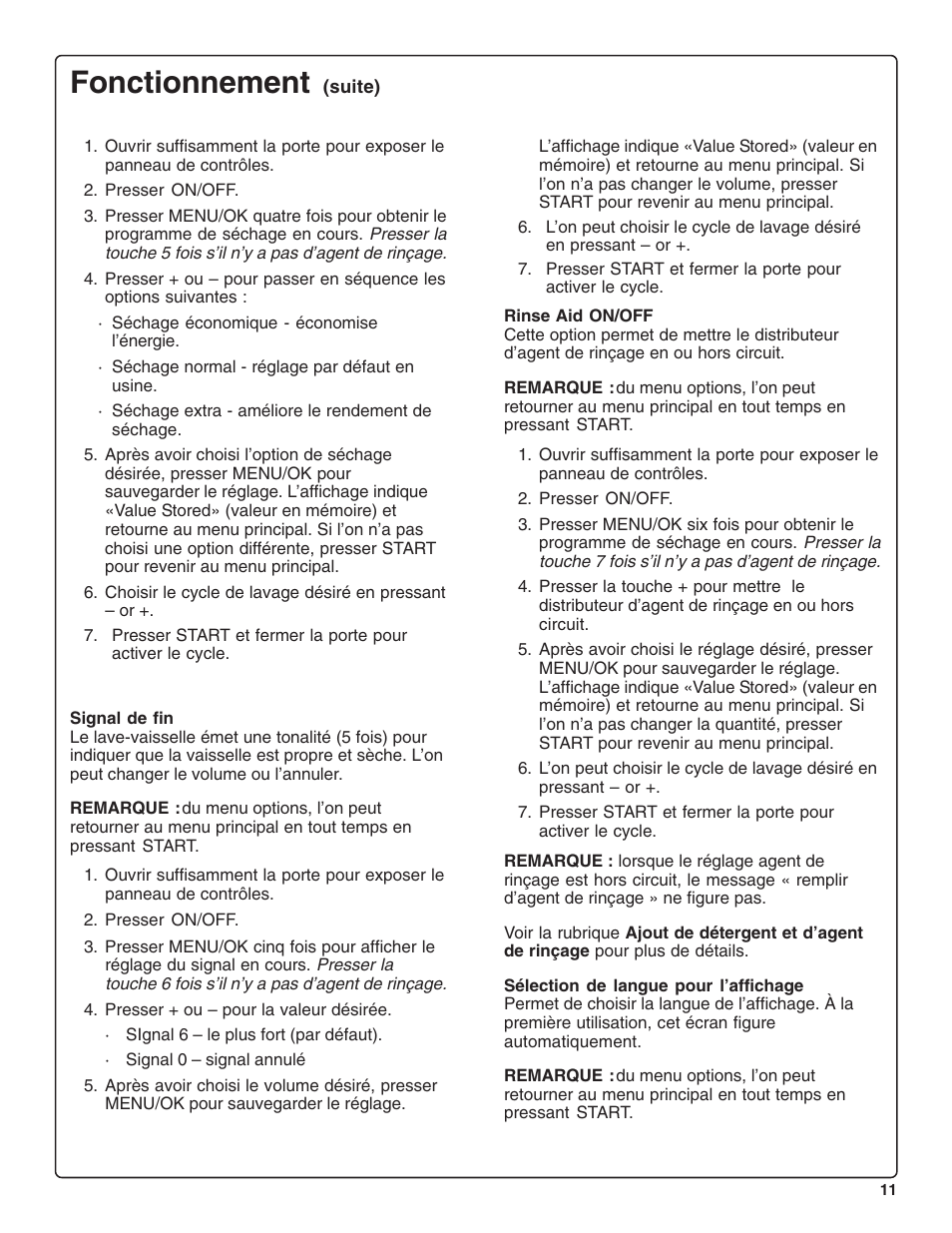 Fonctionnement | Bosch SHE99CO5 User Manual | Page 35 / 74