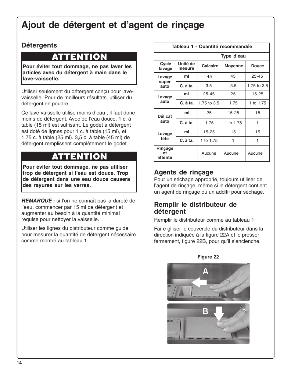 Ajout de détergent et d’agent de rinçage, Agents de rinçage, Remplir le distributeur de détergent | Détergents | Bosch SHE99CO5 User Manual | Page 38 / 74