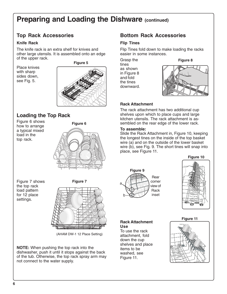 Preparing and loading the dishware, Loading the top rack, Bottom rack accessories | Top rack accessories | Bosch SHE99CO5 User Manual | Page 8 / 74