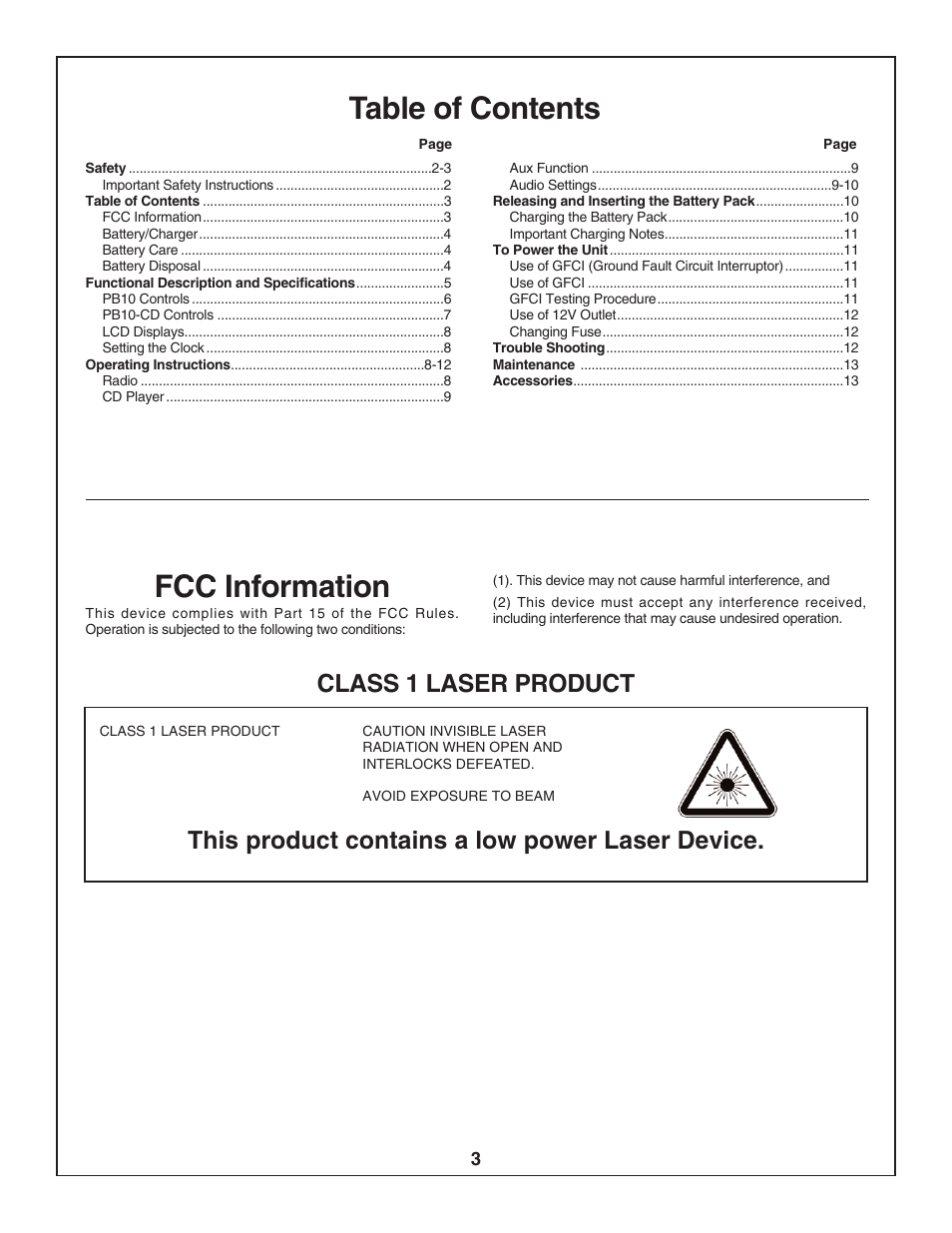 Bosch PB10-CD User Manual | Page 3 / 40