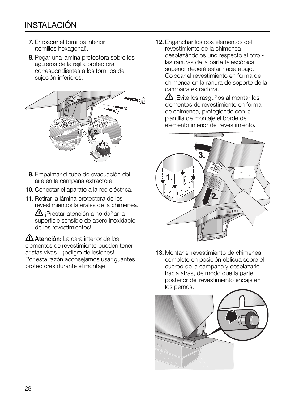 Instalación | Bosch HGEW 36 FS User Manual | Page 28 / 32