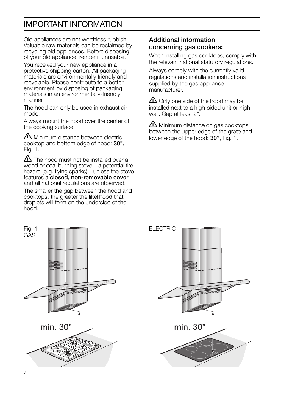 Important information | Bosch HGEW 36 FS User Manual | Page 4 / 32