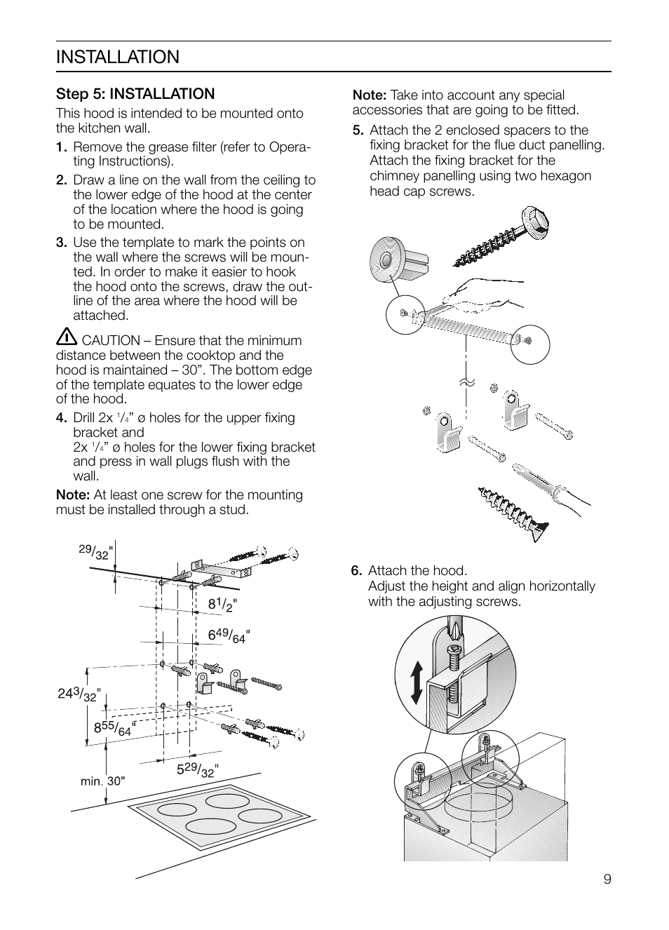 Installation | Bosch HGEW 36 FS User Manual | Page 9 / 32