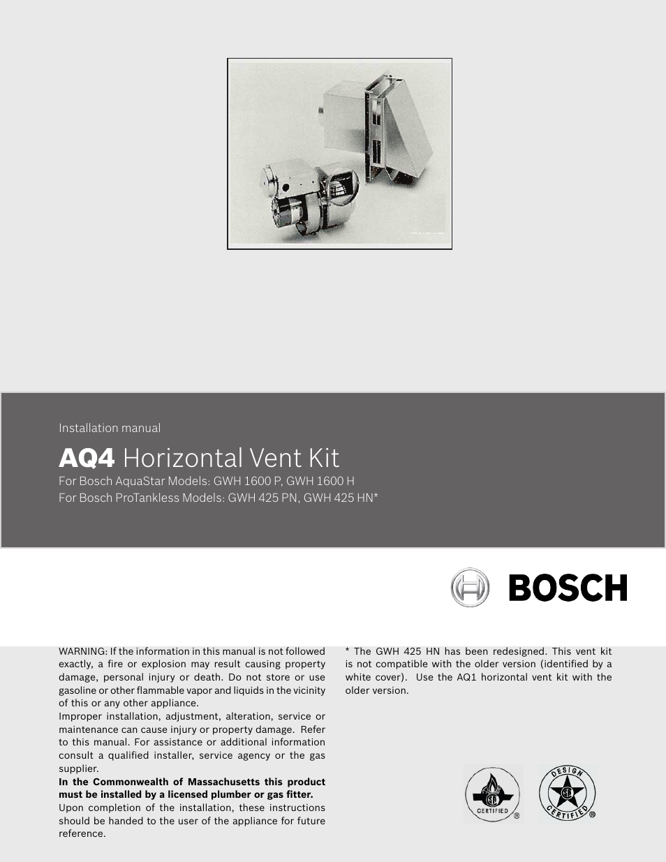Bosch AQ4 GWH 1600 P User Manual | 16 pages