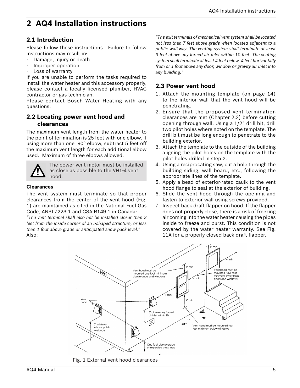 2 aq4 installation instructions | Bosch AQ4 GWH 1600 P User Manual | Page 5 / 16