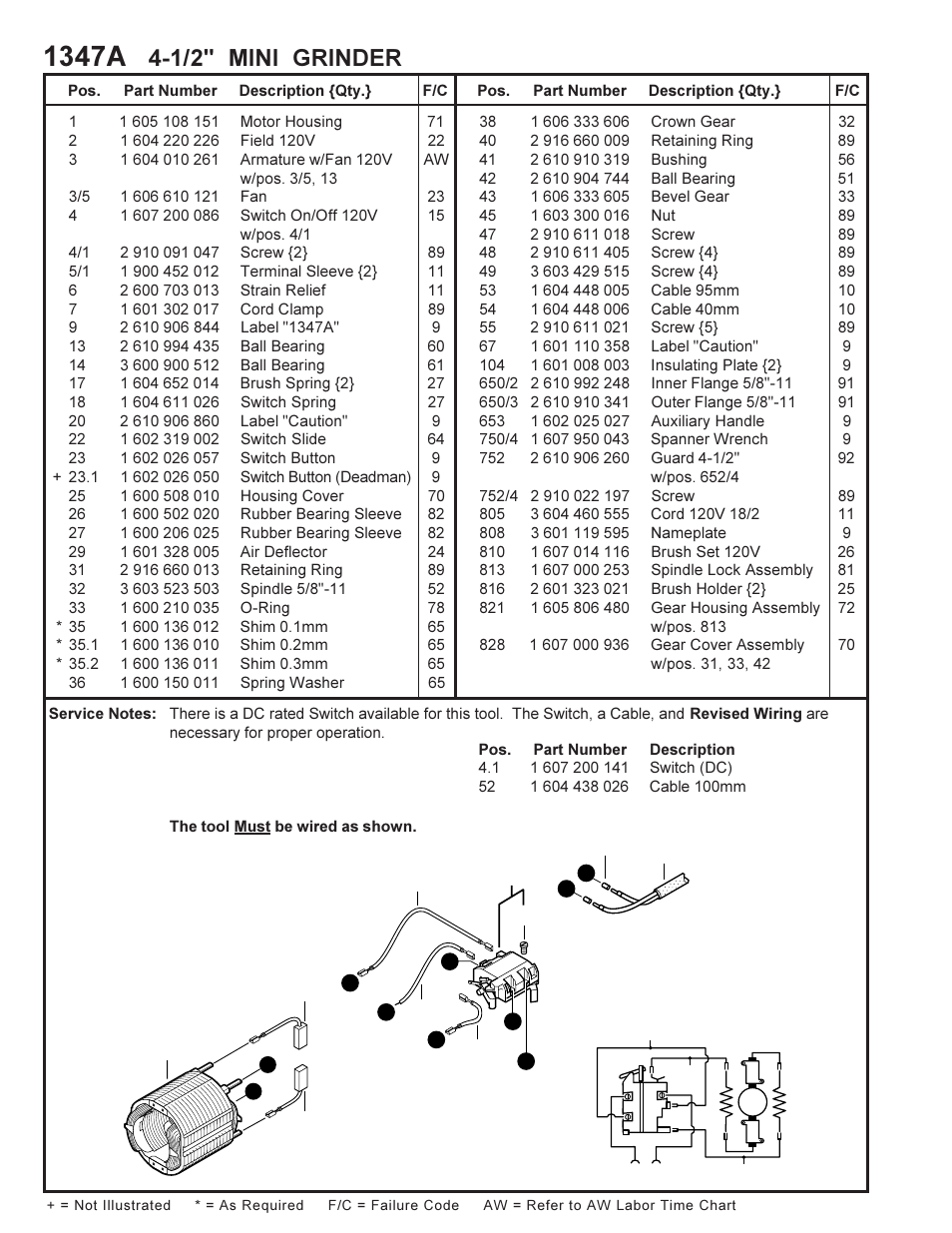 1347a, 1/2" mini grinder | Bosch 601347266 User Manual | Page 2 / 2