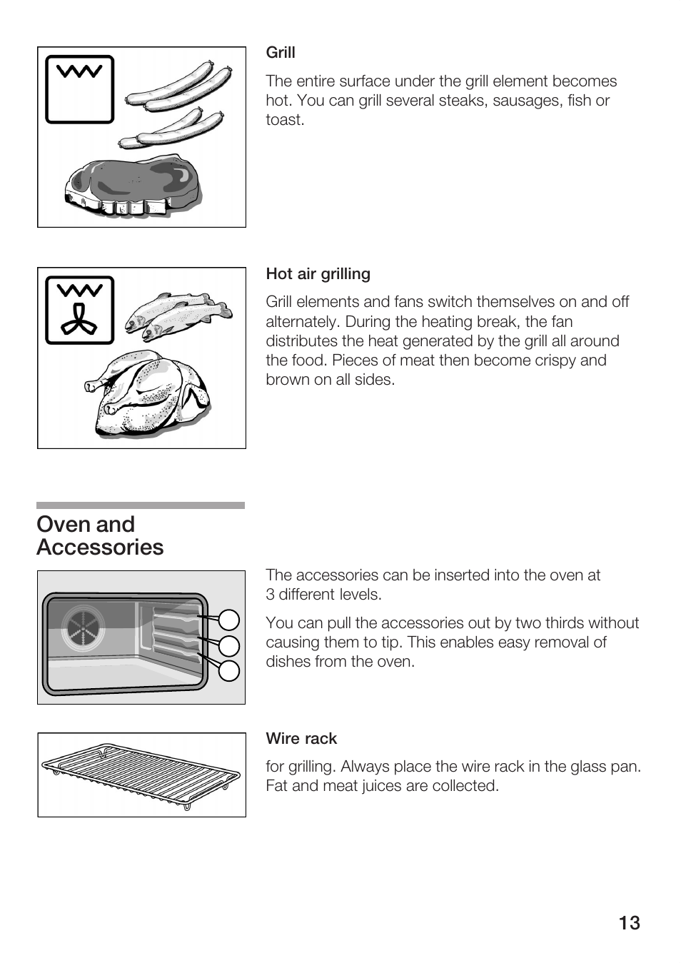 Oven and accessories | Bosch HBC84K5.0A User Manual | Page 13 / 52