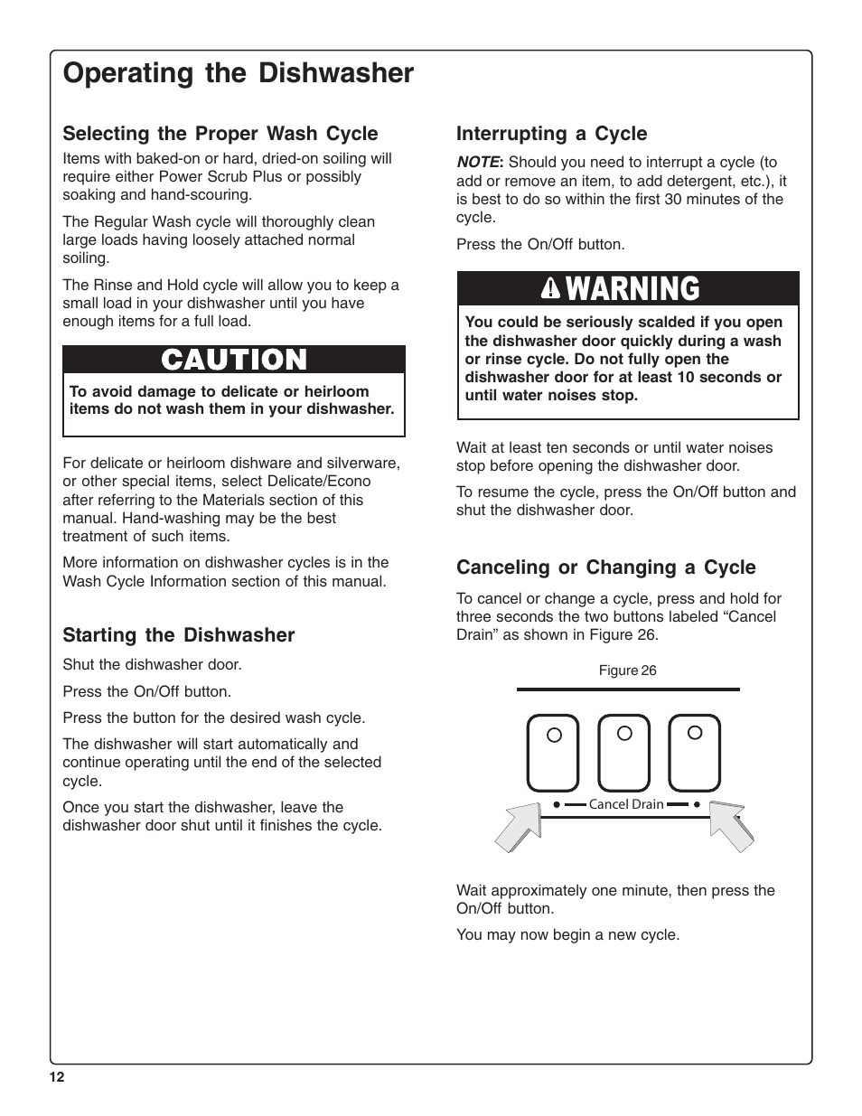 Warning, Operating the dishwasher | Bosch SHE44C User Manual | Page 14 / 64