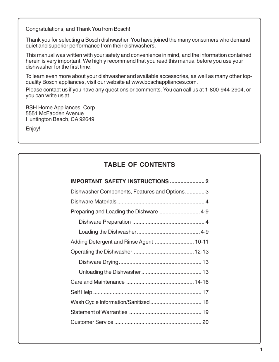 Bosch SHE44C User Manual | Page 3 / 64