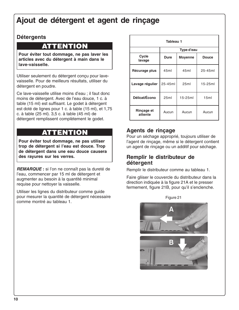 Ajout de détergent et agent de rinçage, Agents de rinçage, Remplir le distributeur de détergent | Détergents | Bosch SHE44C User Manual | Page 32 / 64