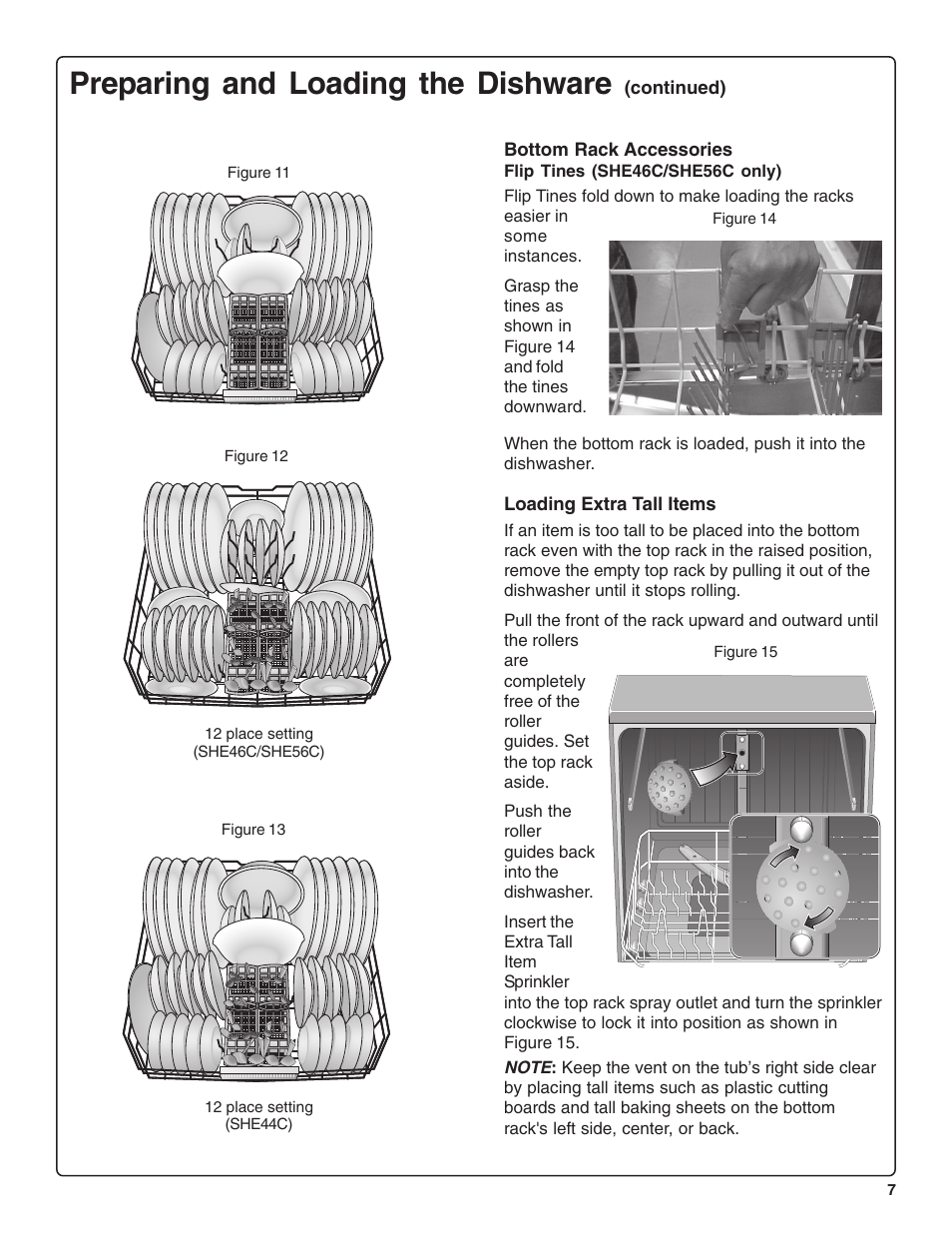 Preparing and loading the dishware | Bosch SHE44C User Manual | Page 9 / 64