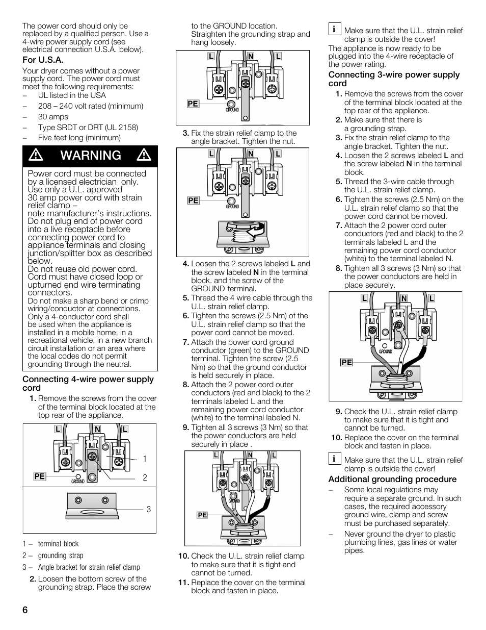 Warning | Bosch WTMC3321US User Manual | Page 6 / 64