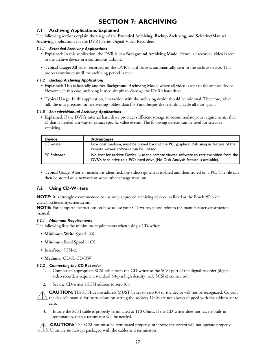 Bosch DVR1EP32A User Manual | Page 27 / 40