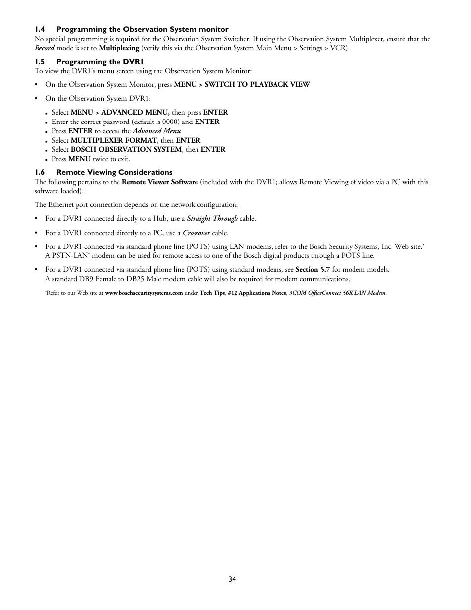 Bosch DVR1EP32A User Manual | Page 34 / 40