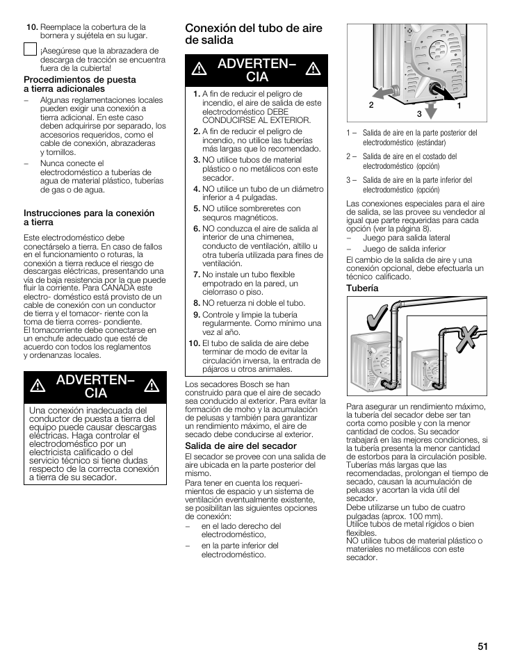 A adverten- a ^ cia, A adverten, Aadverten | Bosch WTMC5321US/CN User Manual | Page 51 / 68