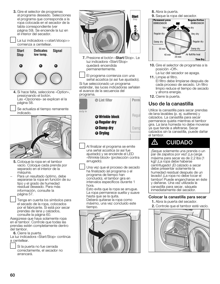 A cuidado | Bosch WTMC5321US/CN User Manual | Page 60 / 68
