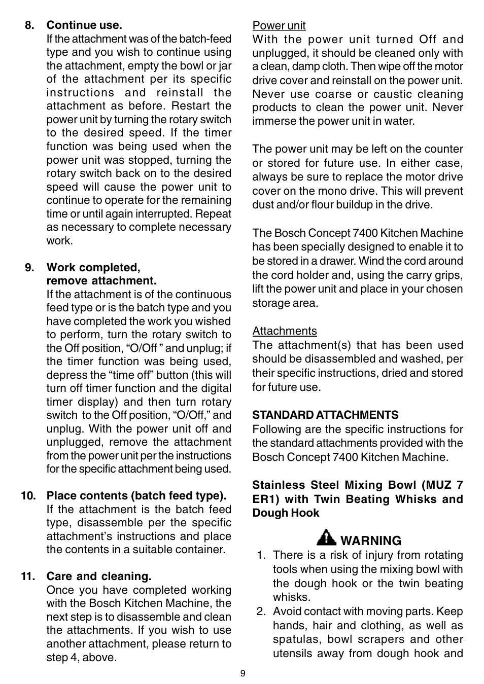 Bosch MUM 7400 UC User Manual | Page 9 / 12