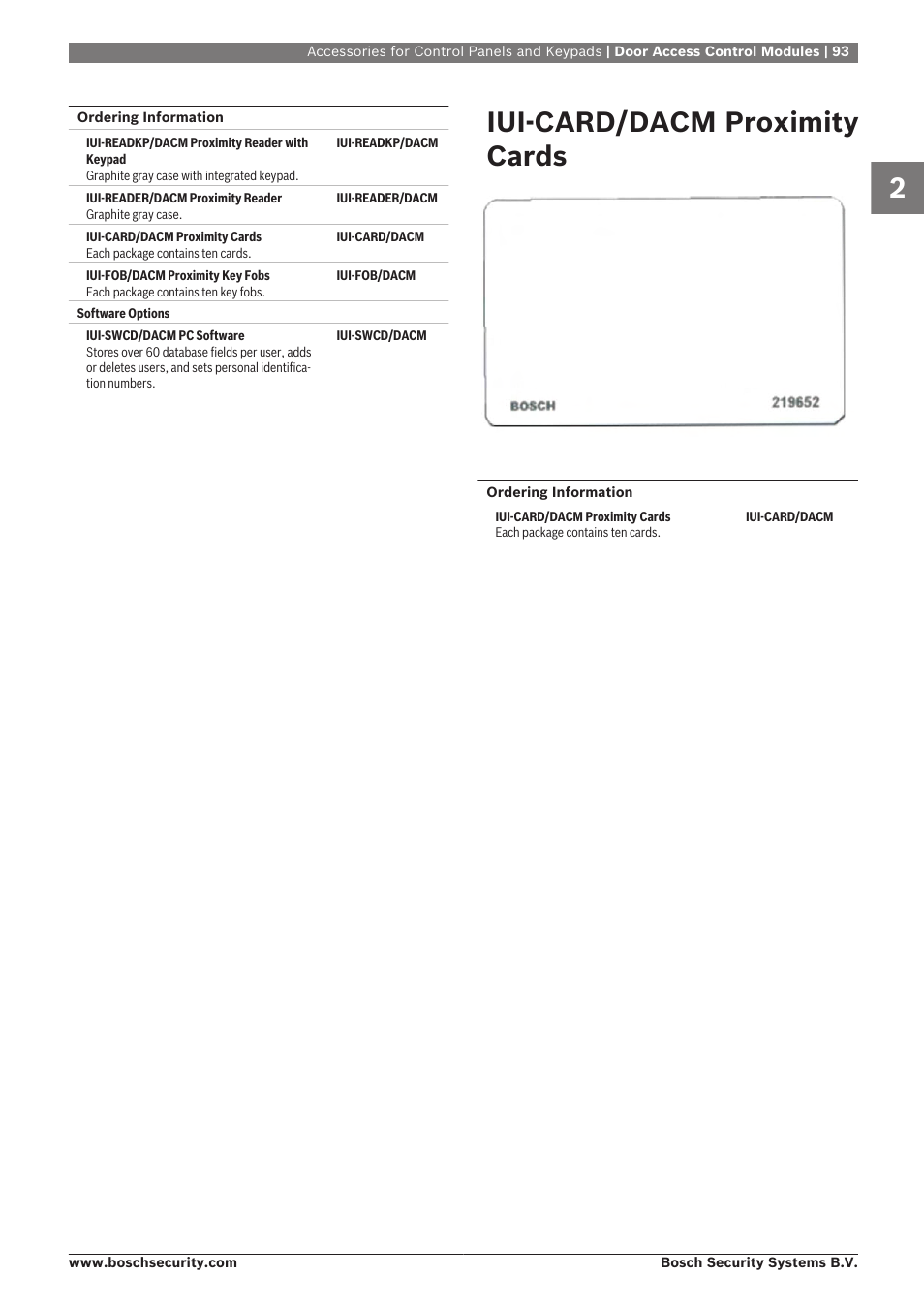 Iui‑card/dacm proximity cards | Bosch 8-Dec User Manual | Page 101 / 506