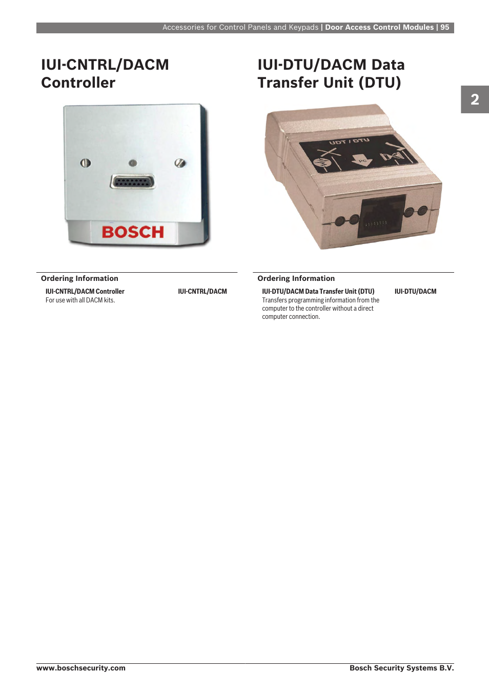 Iui‑cntrl/dacm controller, Iui‑dtu/dacm data transfer unit (dtu) | Bosch 8-Dec User Manual | Page 103 / 506