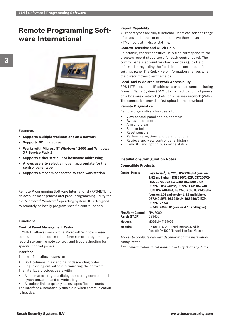 Remote programming software international, Programming software, Remote programming soft- ware international | Bosch 8-Dec User Manual | Page 122 / 506