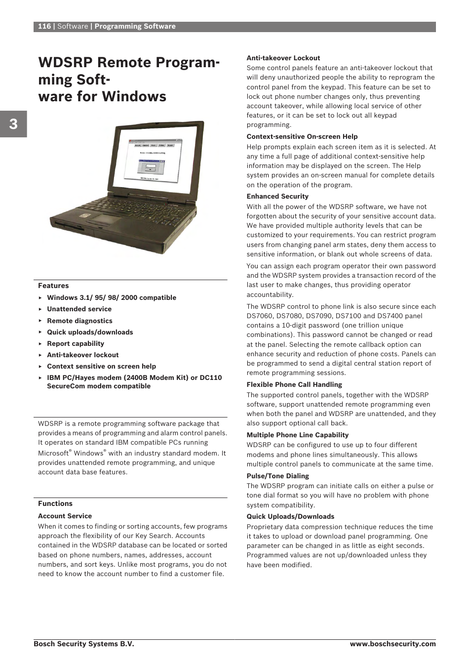 Wdsrp remote programming software for windows, Wdsrp remote programming, Software for windows | Wdsrp remote program- ming soft- ware for windows | Bosch 8-Dec User Manual | Page 124 / 506