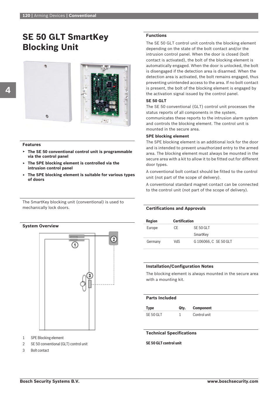 Se 50 glt smartkey blocking unit, Conventional | Bosch 8-Dec User Manual | Page 128 / 506