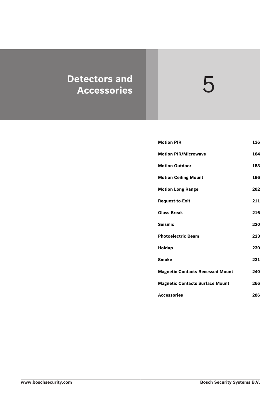 Detectors and accessories | Bosch 8-Dec User Manual | Page 143 / 506