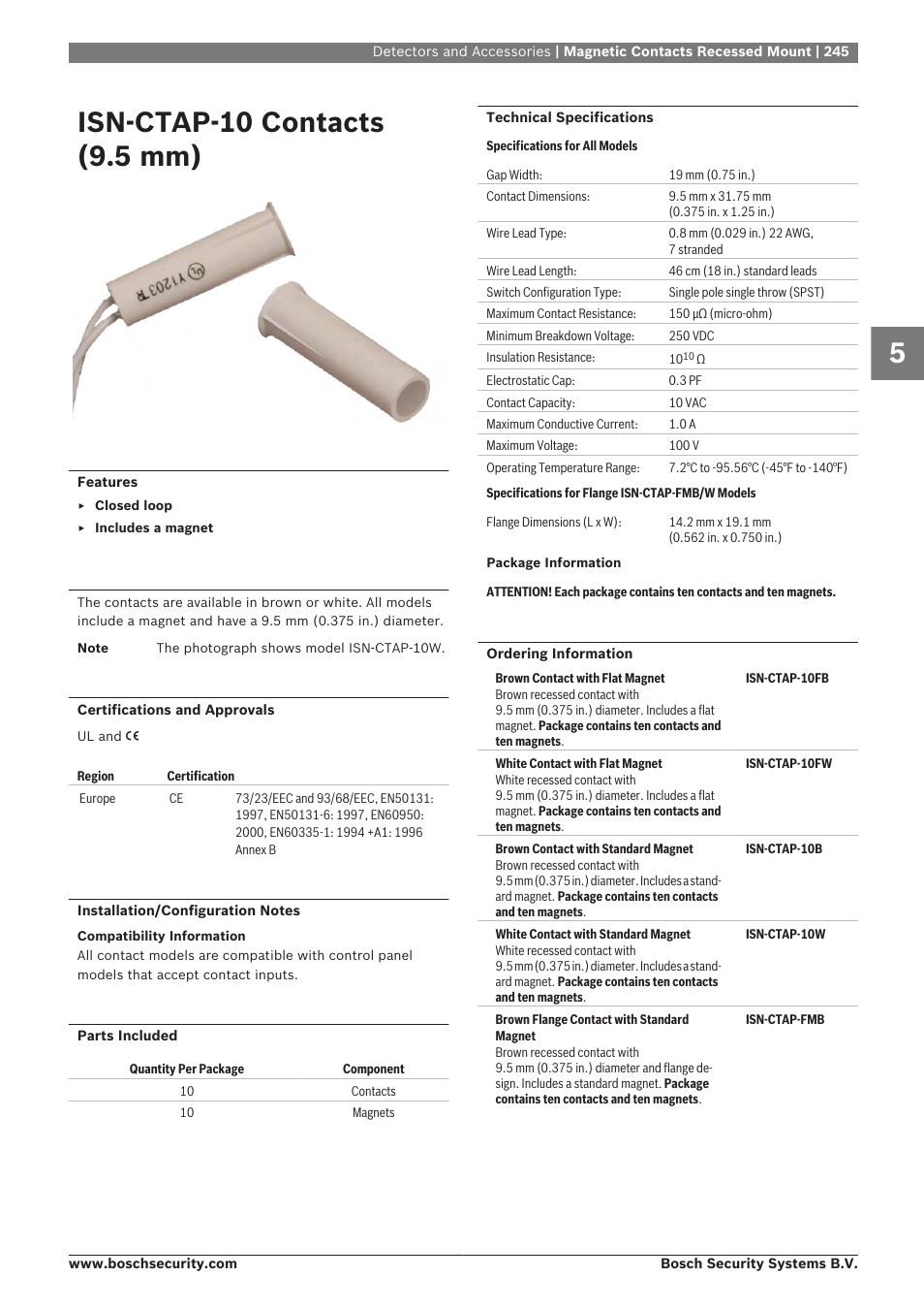 Isn‑ctap‑10 contacts (9.5 mm) | Bosch 8-Dec User Manual | Page 253 / 506