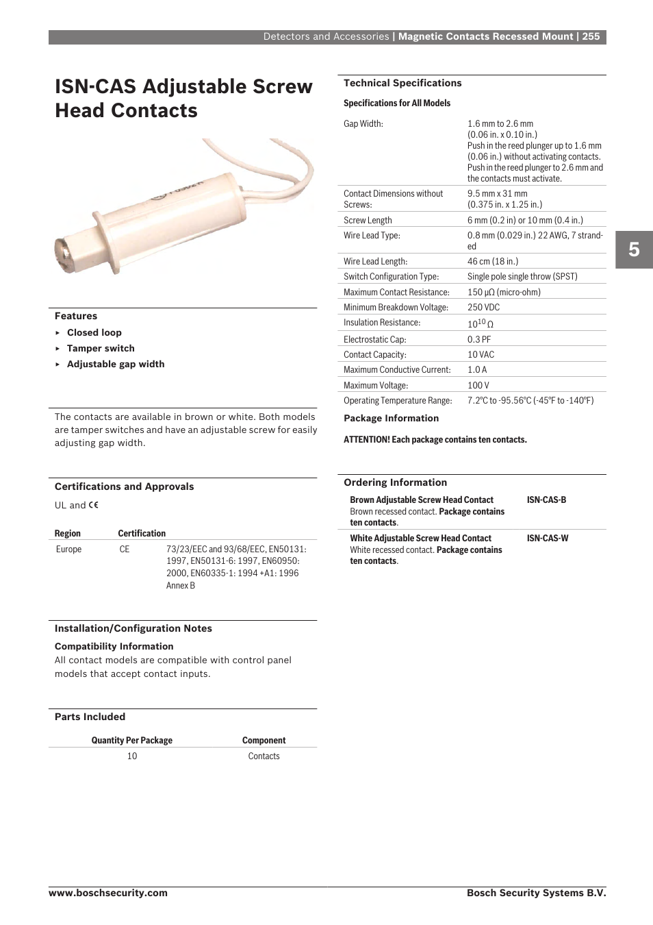 Isn‑cas adjustable screw head contacts | Bosch 8-Dec User Manual | Page 263 / 506