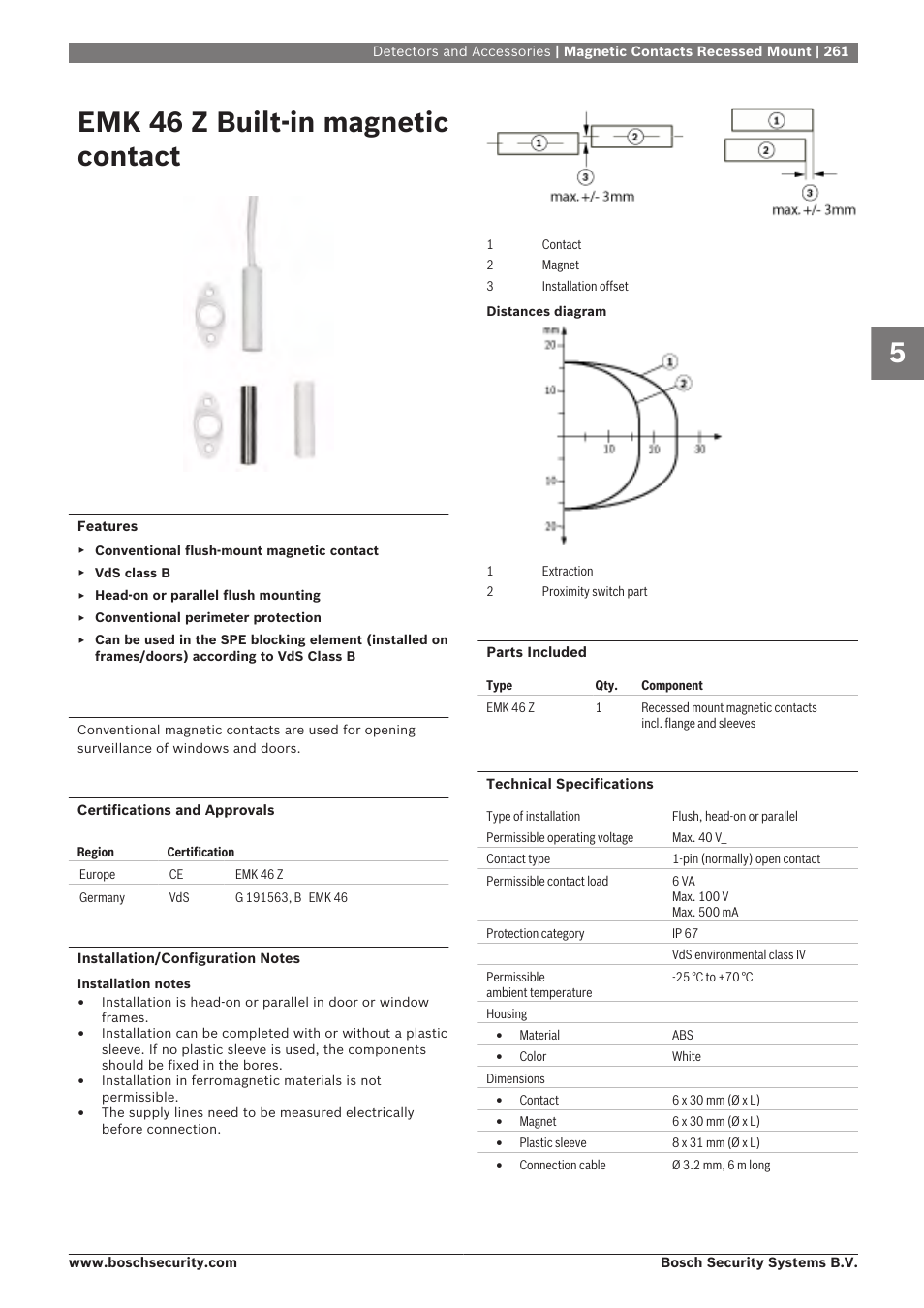 Emk 46 z built-in magnetic contact | Bosch 8-Dec User Manual | Page 269 / 506