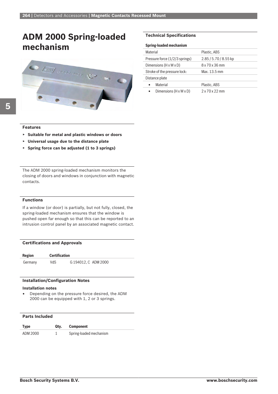 Adm 2000 spring-loaded mechanism | Bosch 8-Dec User Manual | Page 272 / 506