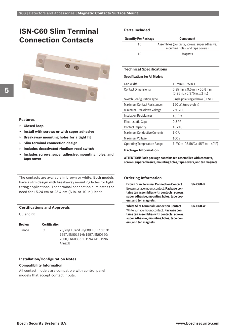 Isn‑c60 slim terminal connection contacts | Bosch 8-Dec User Manual | Page 276 / 506