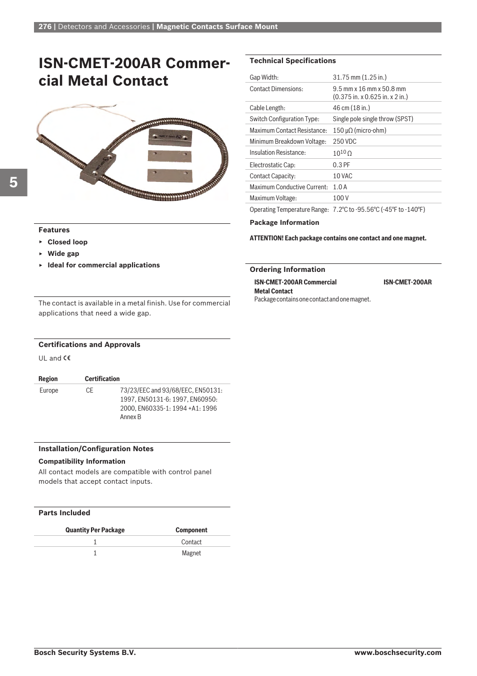 Isn‑cmet‑200ar commercial metal contact, Isn‑cmet‑200ar commer- cial metal contact | Bosch 8-Dec User Manual | Page 284 / 506