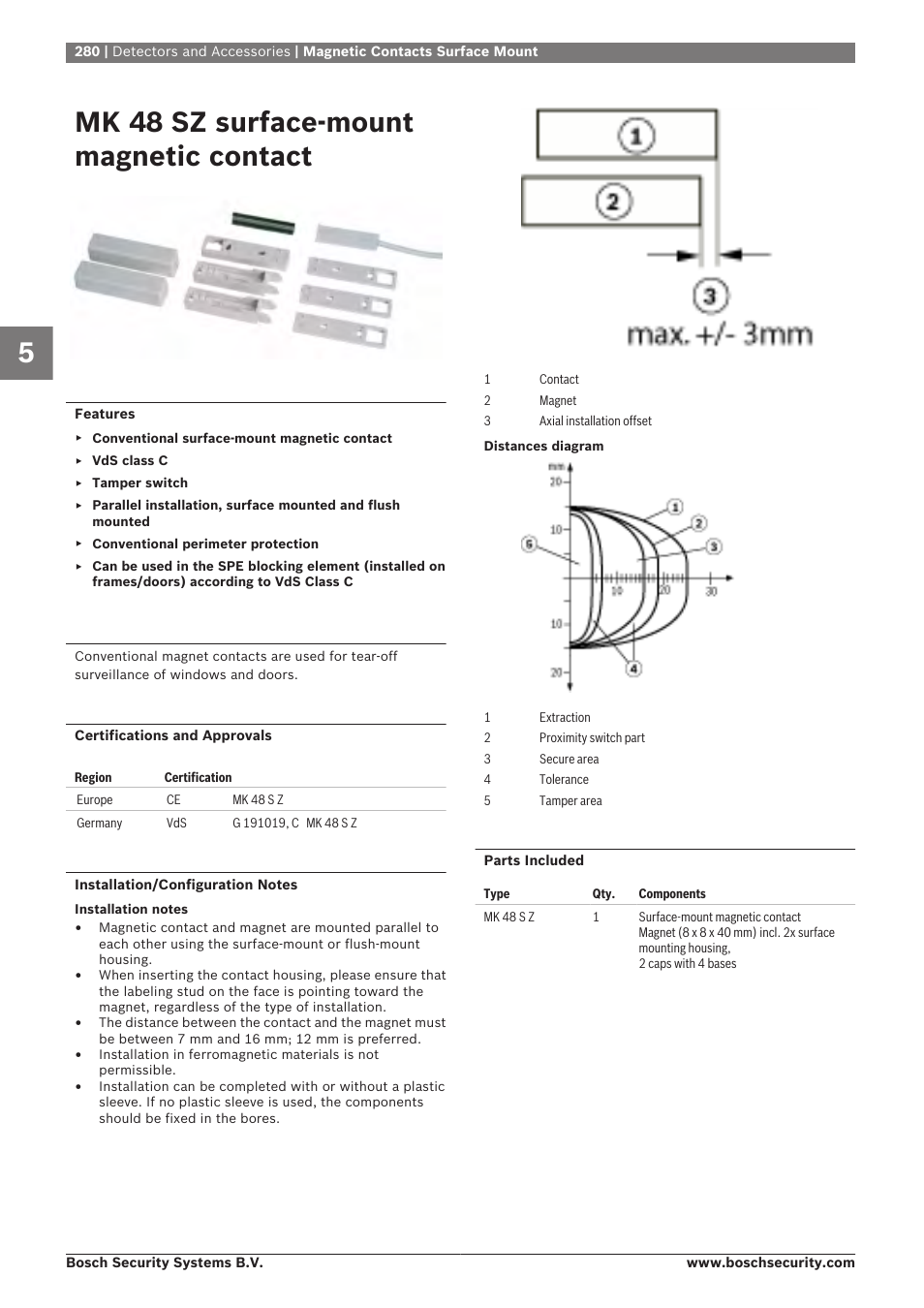 Mk 48 sz surface-mount magnetic contact | Bosch 8-Dec User Manual | Page 288 / 506