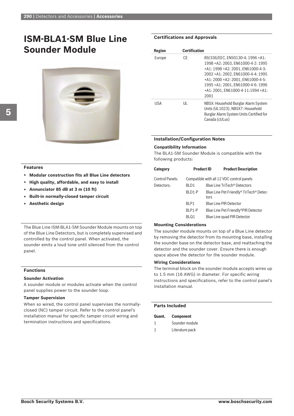 Ism‑bla1‑sm blue line sounder module | Bosch 8-Dec User Manual | Page 298 / 506