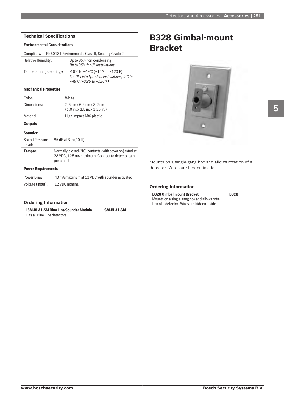 B328 gimbal‑mount bracket | Bosch 8-Dec User Manual | Page 299 / 506