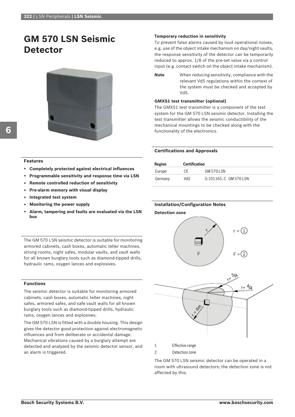 Gm 570 lsn seismic detector, Lsn seismic | Bosch 8-Dec User Manual | Page 330 / 506