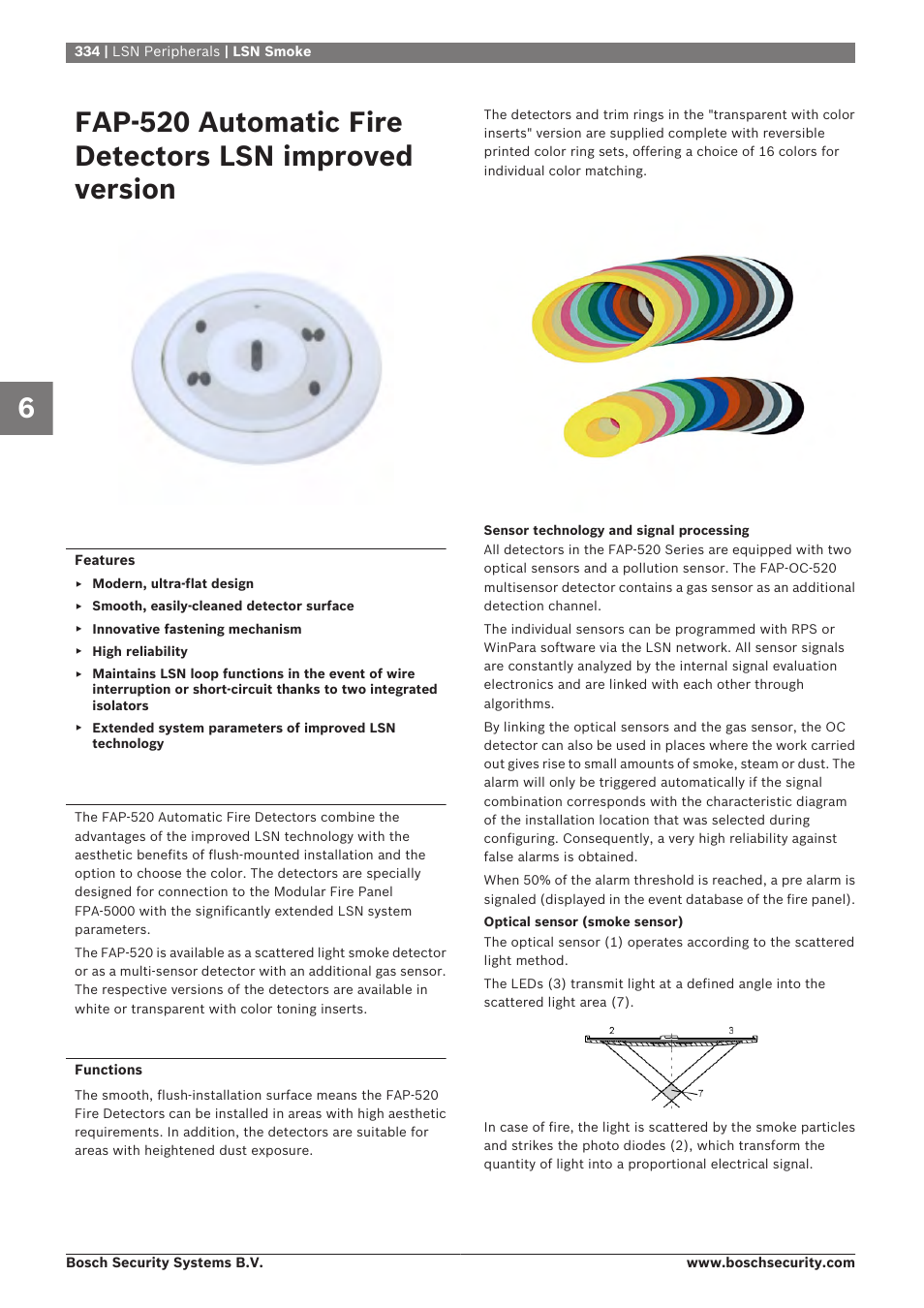 Fap‑520 automatic fire detectors lsn improved, Version | Bosch 8-Dec User Manual | Page 342 / 506