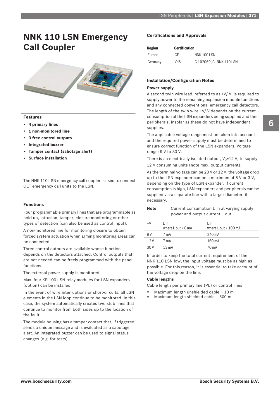 Nnk 110 lsn emergency call coupler | Bosch 8-Dec User Manual | Page 379 / 506