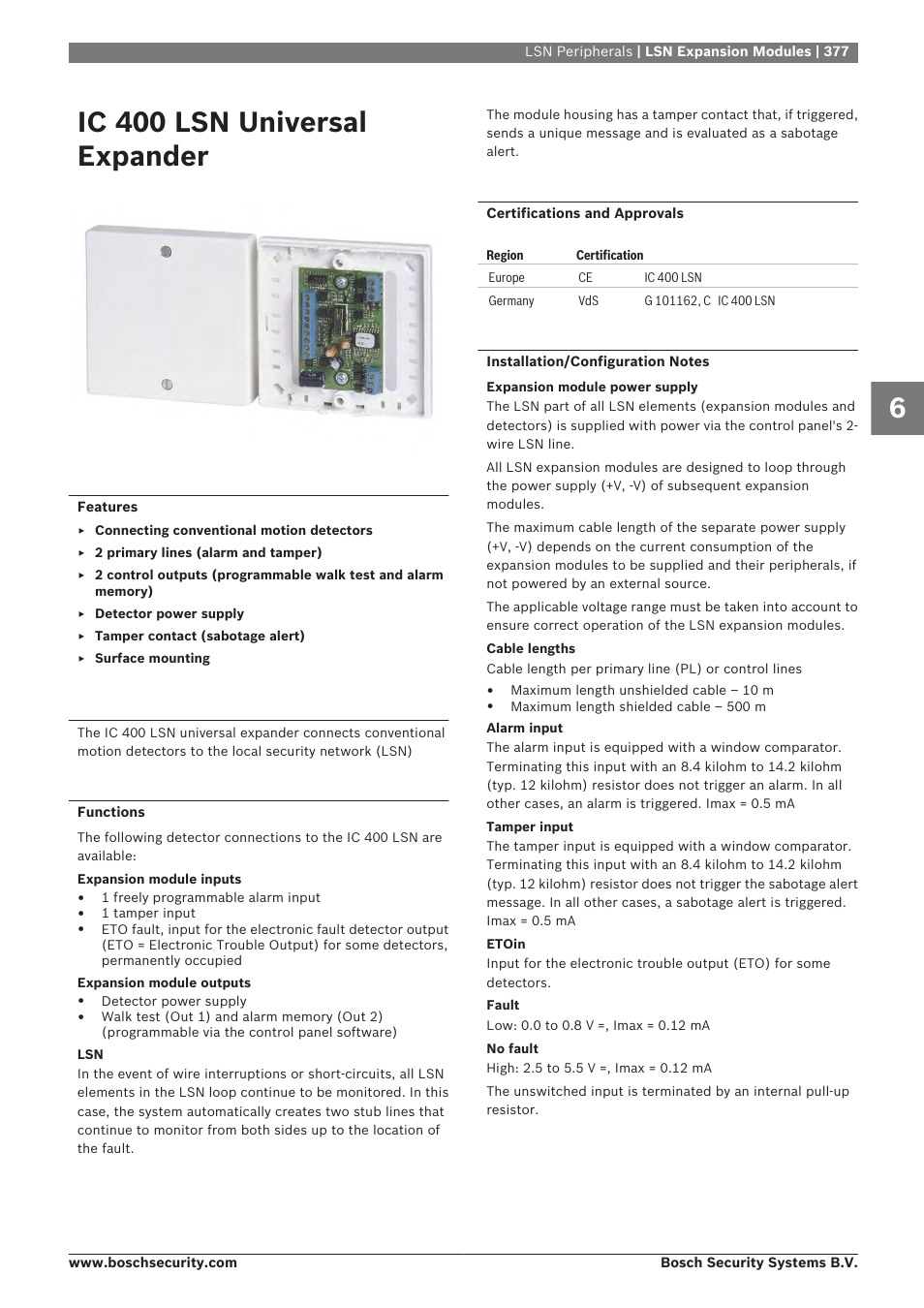 Ic 400 lsn universal expander | Bosch 8-Dec User Manual | Page 385 / 506